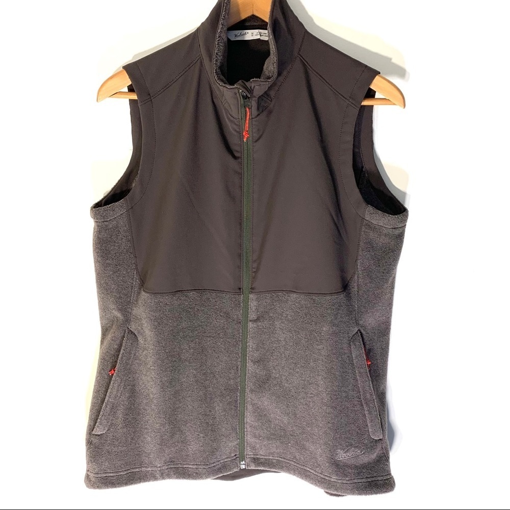 Woolrich Fleece Full Zip Vest in Dark Walnut